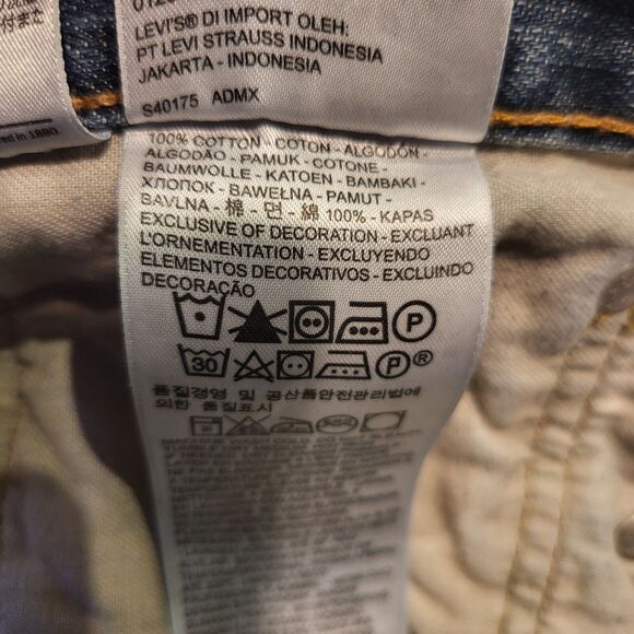 Levis 559 Mens 34x29 Relaxed Fit Straight Leg Blue Denim Distressed Jeans - Picture 4 of 10